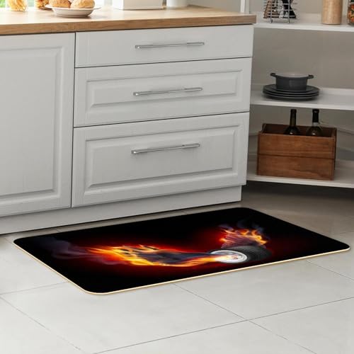Alfombrillas de cocina VAPOKF con alas de fuego antideslizantes y lavables 7