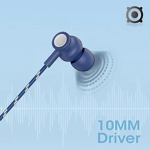 Image of GearZT BLASST-C TypeC Wired Earphone with Powerful HD Mic for Clear Sound, Deep Bass Sound, HD Calling, in-Line Volume Control & Noise Cancellation Compatible with only TypeC Jacks in Mobiles- Blue