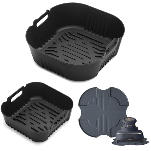 Image of Sicheer Silicone liner(2pcs) and silicone heat-resistant mat compatible with Ninja Crispi Air Fryer, Accessories for Ninja Crispi Air Fryer