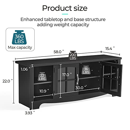Linsy Home Living Room Table Sets 4 Piece With Tv Stand, Farmhouse Tv Stand For 65 Inch Tv, Coffee Table With Drawers, Two End Table With Charging Station, Black thumb #3