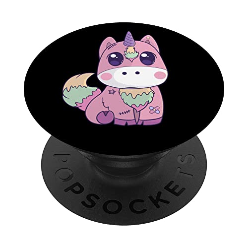 Divertido espeluznante kawaii pastel gótico unicornio lindo pastel Halloween PopSockets PopGrip Intercambiable Cover