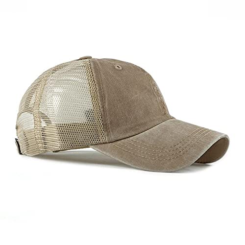 Croogo Baseball Dad Cap Trucker Mesh Back Cap Adjustable Size For Running Hiking Workouts Outdoor Unisex,Khaki-Zm02 #TOP1