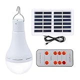 Bombilla solar portátil para exteriores Lámpara solar recargable Luces para el hogar Patio Parasol Gallinero Casa de mascotas Balcón Apagón de emergencia Sensor de luz Control remoto Regulable