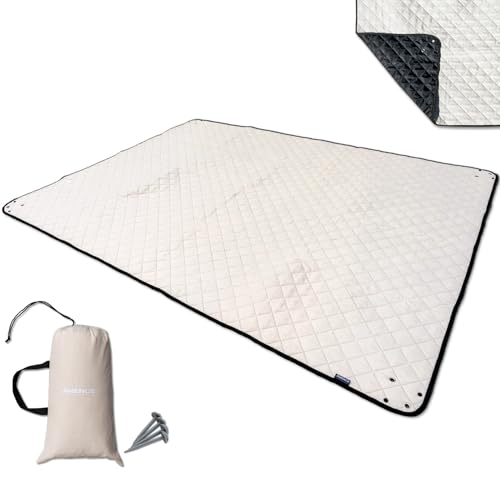 JIMENCE（ジーメンス） レジャーシート 厚手 防水 収納袋付き 1~3人用 200×150cm キャンプマット（オフホワイト）の商品画像（Amazon）