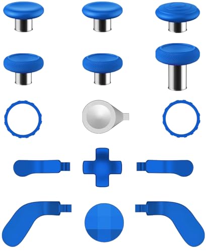 15 in 1 Accessories for Xbox Elite Wireless Controller Series 2,Metal Thumbsticks Replacement Set with 4 Paddles,2 D-pad and Repair Tools for Xbox Elite Series 2 Core Controller (Core Blue)