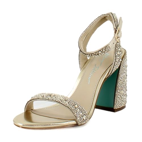 Sandales à talons hauts dorées Betsey Johnson pour soirées chics