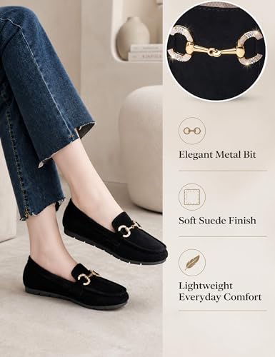 Image of Women's Knit Slip On Loafers - Breathable Mesh Flats with Memory Foam Insole & Arch Support, Non-Slip Comfortable Shoes for Work Office Commute, Driving, Casual Daily Walking (Wide Foot Friendly)