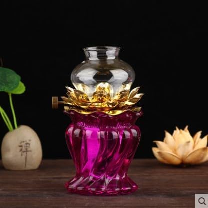 中秋莲花琉璃油灯家用佛前灯盏调光长明灯佛堂莲花灯供灯 Home Decorations, Feng Shui Decorations Bring Good Luck, Fortune ，hangingornament