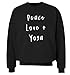 Flox Creative - Maglione per adulti con scritta "Peace Love and Yoga" Nero L 112 cm
