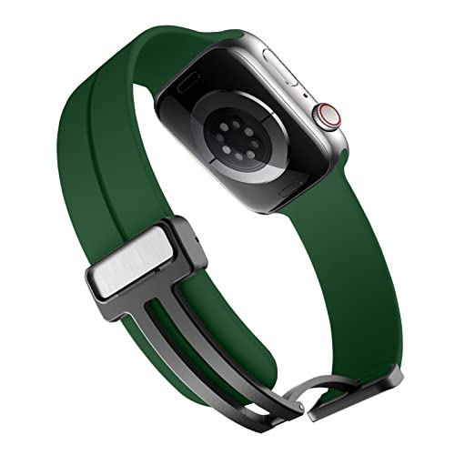Image of Magnetic for Apple Watch Ultra Band 49mm 45mm 44mm 41mm 40mm iWatch Bands 38mm 42mm Men /Women,Sport Silicone Wristband Strap for Apple Watch Band Series 9 8 /7 /6 /5 /4 /3 /SE 2nd generation /Ultra 2