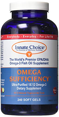 Fish Oil Capsules, Omega Sufficiency by Innate Choice, Strawberry Lime 240 Capsules