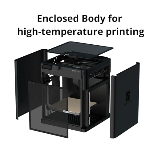 Image of Bambu Lab P1S 3D Printer, Fully Enclosed, Support Up to 16 Colors /Multi Materials, 500mm /s Fast Printing & High Precision, CoreXY & Auto Bed Leveling, Ready-to-Use FDM 3D Printers Large Print Size