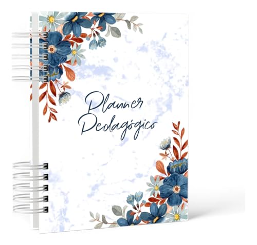 Planner Pedagógico para Professores 2026, Espiral, 200 Páginas, 22 x 18 cm, Bege e Verde, com Marcador de Página