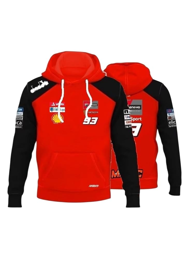 Sweatshirt à Capuche Fin pour Homme Réplique Pilote 93 Équipe Ducáti (M)