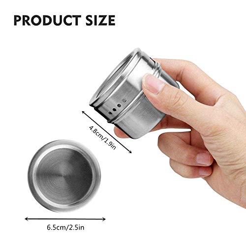 Magnetische Gewürzdosen Sinzau aus Edelstahl für Kühlschrankmagneten (6 Stück)