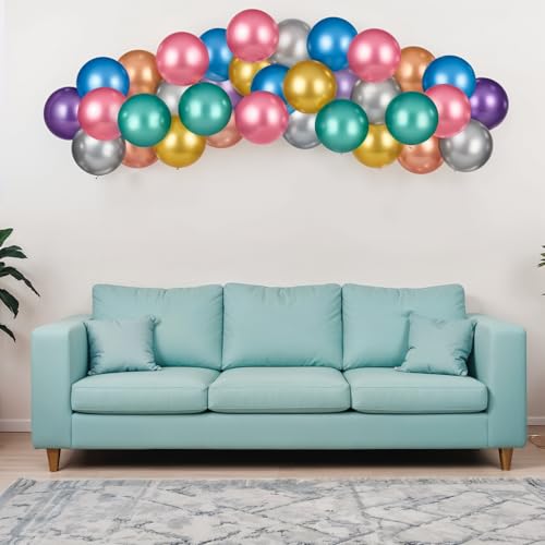 Image of Party Propz Multicolor Chrome Balloons For Decoration - Pack Of 25 Pcs Multicolor Balloons For Birthday | Balloons For Decoration | Birthday Decor (Latex)