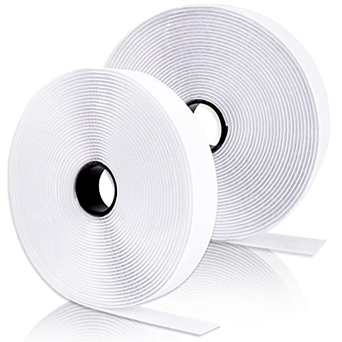 Trusiel Scratch Autocollant Double Face 8M - Bande Scratch Adhésif Bande Agrippantes Adhésives Autocollant pour Tentures Murales Les Tapis 20mm (Blanc) Cover
