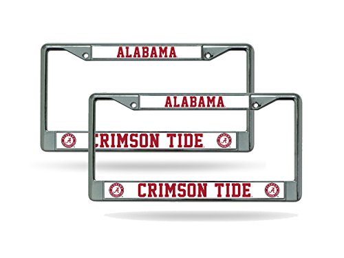 Rico Alabama Crimson Tide NCAA Chrome Metal (2) License Plate Frame Set