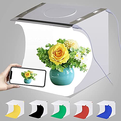 Mini Fotobox Fotostudio Lichtzelte, PULUZ 20cm Weiß Fotografie Box lightbox Kit Tragbarer Faltbarer Lichtbox mit 2x20…