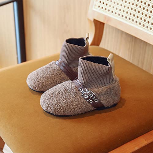 Baby Home Shoes Winter Children Boots Boys And Girls Socks Boots Round Toe Flat Bottom Non Slip Slip On Solid Color4