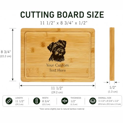Tabla de Cortar Personalizada de Madera de Bambú con Diseño de Perro Cattle Australiano, 29.21 cm x 22.23 cm x 1.27 cm miniatura 2