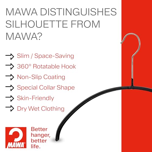 Image of MAWA by Reston Lloyd Metal Clothing Hangers, Steel Hanger with Non-Slip Coating, for Shirts, Blazers, Button-Downs, Sweaters, No Shoulder Lumps, 360-degree Rotatable Hook, Set of 130, Latte
