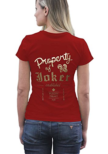 Decrum Harley Quinn Suicide Squad Property Of Joker Logo Red Tshirt S