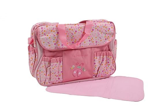 women’s (weom) entrepreneurs online marketplace WEOM Polyster Multipurpose Polyester Diaper/Mother Bag With Holder Diaper Changing Multi Compartment For New Born Baby Pink-picture-31