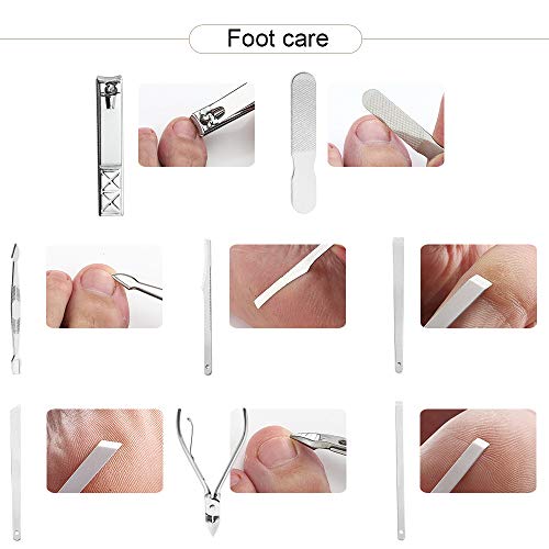 Set de manicura y pedicura 21 piezas acero inoxidable miniatura 3