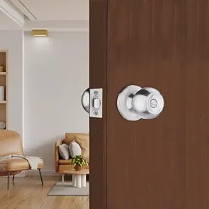 Godrej Cylindrical Lock | Classic Range | Keyless | 7Cm (70Mm) Backset | Stainless Steel Finish | for Internal Wooden Door | Left/Right Handed & Inside/Outside Opening - Knob