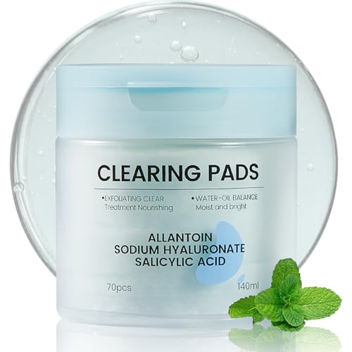 Salicylic Acid Pads-Gentle Pore Reducing, Soothing Skin Care Salicylic Acid Toner Pads, Oil Control and Exfoliation Deep Cleaning Facial Cleansing Wipes, Suitable for All Skin Types, 70 Count