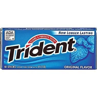 Image of Trident Original Flavour Sugar Free Gum, 18 Sticks