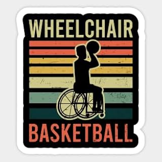 Sticker Vinyl Wheelchair Basketball Shirt | Vintage Retro Style- Stickers Vinyl Laptop Decal Water Bottle Sticker, Funny Sticker, Gift Sticker...445