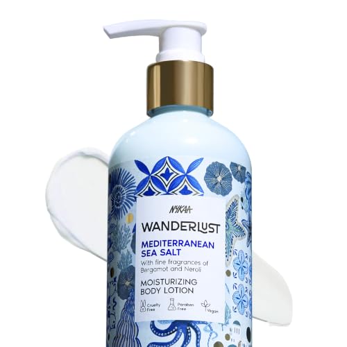 Image of Nykaa Wanderlust Mediterranean sea salt Moisturising Body Lotion, 300 ml | Bergamot and Neroli Perfume | Lightweight, Long-Lasting Hydration | Vegan, Paraben-Free I | Suitable for All Skin Types