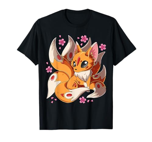 Kawaii Kitsune Renard Japonais à Neuf queues T-Shirt