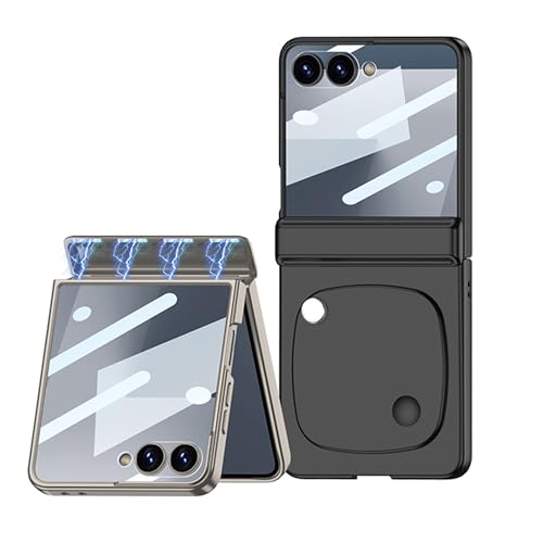 Image of BOUNCEBACK Back Case Cover for Samsung Galaxy Z Flip 7 5G | Magnetic Hinge Protector | Hidden Mirror | Ultra Thin Cover Case for Z Flip7 - (Polycarbonate | Black)