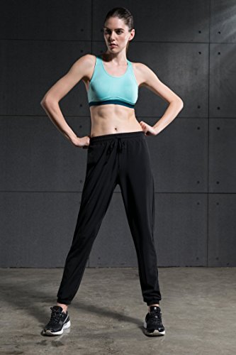 Calça feminina Red Plume esportiva para yoga, dança, ginástica, pilates, harém solto, Black Reflecti