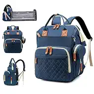 Awanhe Baby Diaper Bag Backpack with Changing Station, Waterproof Bags for Boys & Girls, USB Charging Port, Blue