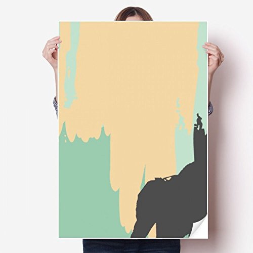 Poster mural vinyle plantes jaune pour chambre 80x55cm - 2
