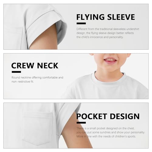 Jimonda Boys Tank Top Sleeveless Girls Pocket T-Shirt Flying Sleeve Toddler for Kids 2-7 Years4