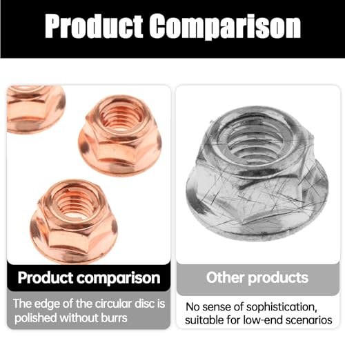 15 Stück Auspuffmutter M8 Sechskant,Krümmer Muttern Kupfer,Auspuff Stehbolzen,Kupferschraube,Messing Selbstsichernde Kupfermutter,Auspuff Krümmermuttern,Auspuffkrümmer Mutter Kopfbolzen für BMW E30