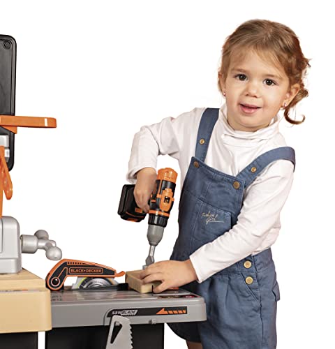 Smoby - Black+Decker - Mega Center - Jouet Etabli Bricolage - Mécanique, Plomberie, Peinture, Menuiserie - Nombreux Accessoires Inclus - A Partir de 3 Ans - Fabrication Française