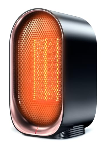 Space Heater, Portable Small Heaters for Indoor Use, Electric Desk Heater with Overheat and Tip-Over Protection, Mini Personal Heaters for Home Office Workspace, Black