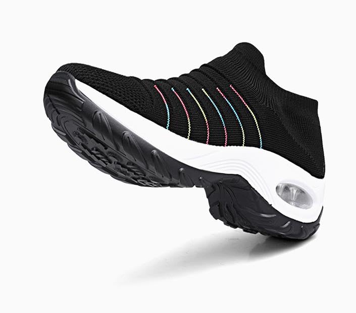 Womens Walking Shoes Breathable Non Slip Work Shoes Comfortable Air Cushion Orthopedic Slip on Sneakers with Arch Support4