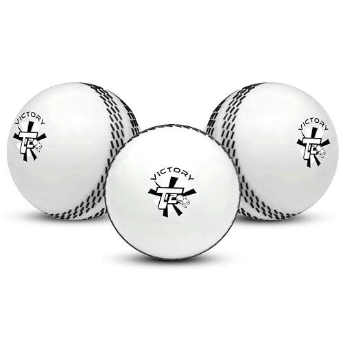 Image of Victory T-20 Synthetic Cricket Ball for Tournament, Street Match - Wind Ball (White)