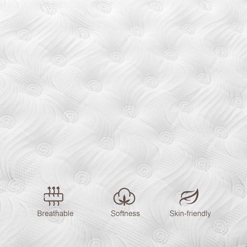 Duchessz Hybrid Mattress with Gel Memory Foam and Individually Pocket Innerspring Mattresses Medium Firm for Motion Isolation, Edge Support, 100 Night Trial (10 Inch- Black & White, King)