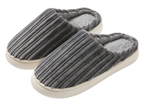 Corduroy Slippers Unisex Winter House Slippers Plush Fuzzy Slipper Corduroy Cotton Slippers Non-Slip Bedroom Slippers Shoes