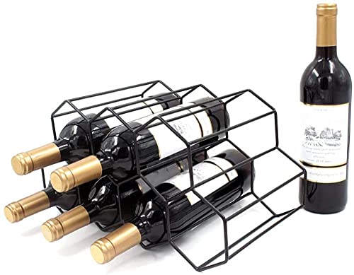 Soporte geométrico metálico cepillado para vino miniatura 4