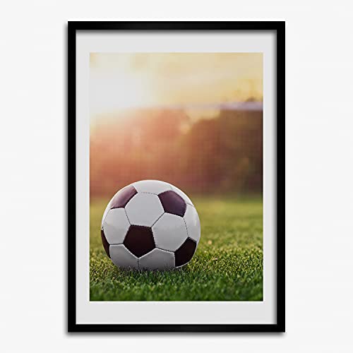 Cadre MDF 50x70 cm Football Tulup noir pour affiche sportive et tableau moderne