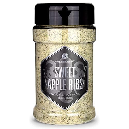 Ankerkraut Sweet Apple Ribs, fruchtige BBQ-Rub Gewürzmischung zum Grillen von Spare-Ribs und Schwein, 240g im Streuer
